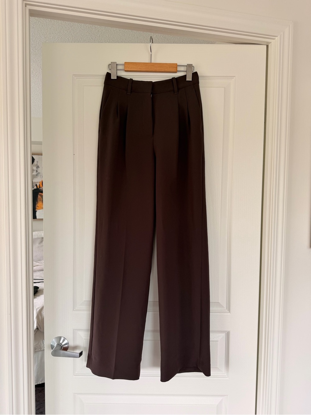 Wilfred Dark Brown Wide-Leg Trousers